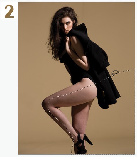 Photoshop快速给美女模特瘦腿,PSDEE.COM