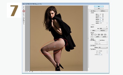 Photoshop快速给美女模特瘦腿,PSDEE.COM