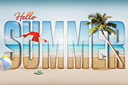 Photoshop<font color="red">制作</font>非常休闲的夏日海滩立体字