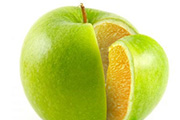 PS把<font color="red">橙子</font>的果肉创意合成到苹果里面