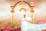 Photoshop打造圣洁唯美的天使婚片