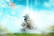 PS合成草原上的奇幻景象/海市蜃楼景观