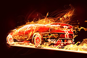 Photoshop打造超酷的燃烧火焰<font color="red">汽车</font>