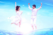 Photoshop打造非常清爽的夏季海景婚片