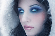 Photoshop打造完美的冬日彩妆人像/冷艳美女