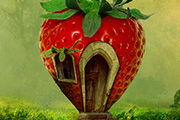 PS创意合成非常可爱的红色草莓小居/草莓屋