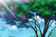 PS鼠绘一幅超美的绿色古树插画/阳光树木