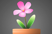 Photoshop制作可爱的盆栽小花朵
