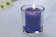 PS鼠绘透明杯中的紫蓝色蜡烛