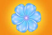 Photoshop制作通透的蓝色水晶小花朵