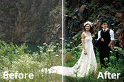 使用Photoshop给外景婚纱照片美化修片处理
