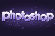 Photoshop有星光装饰的紫色水晶字