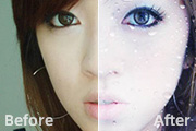 Photoshop<font color="red">制作</font>擦拭水雾玻璃透光的人像效果