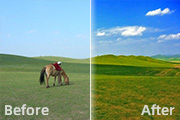 Photoshop打造高清的草原风景图片