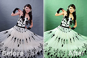 Photoshop打造时尚的青绿色<font color="red">室内</font>婚片