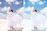 Photoshop调出海滩婚片洁净的蓝色调