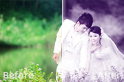 Photoshop调出外景<font color="red">婚</font>片梦幻的淡紫色