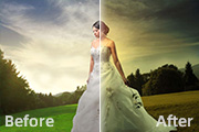 Photoshop打造柔美的暖调外景婚片