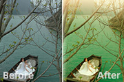 Photoshop打造灿烂的春季绿色婚片