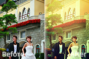 Photoshop调出建筑<font color="red">婚</font>片温馨的朝霞色