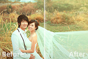 Photoshop调出外景<font color="red">婚</font>片柔美的粉橙色