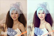 Photoshop调出美女<font color="red">图片</font>非常干净的淡蓝色