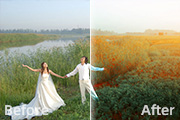 Photoshop打造晨曦中唯美的江景芦苇<font color="red">婚</font><font color="red">片</font>