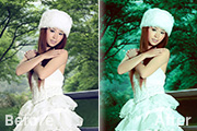 Photoshop调出外景美女图片漂亮的<font color="red">暗</font>调青绿色