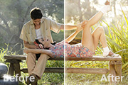Photoshop给夏日情侣图片增加浪漫的阳光色