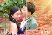 Photoshop打造柔美的橙红色树林<font color="red">婚</font><font color="red">片</font>