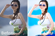 Photoshop还原偏暗外景美女图片的<font color="red">水</font>嫩肤色