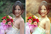Photoshop调出美女<font color="red">婚</font><font color="red">片</font>柔美的秋季黄褐色