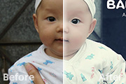 Photoshop给可爱宝宝照片加上漂亮的淡青色