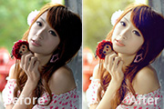 Photoshop给逆光美女<font color="red">图片</font>增加甜美的淡黄色