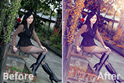 Photoshop调出暗调外景人物图片漂亮的蓝橙色