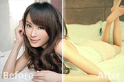 Photoshop调出室内美女<font color="red">图片</font>温馨柔和的黄绿色