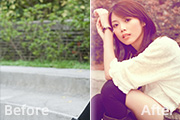 Photoshop调出外景美女<font color="red">图片</font>甜美的淡红色