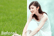 Photoshop给草地人物图片加上烟雾弥漫的<font color="red">青色</font>调