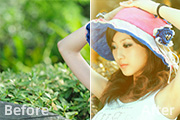 Photoshop给清纯美女图片加上唯美的暖褐色