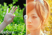 Photoshop调出绿荫美女图片加上唯美的暖色调