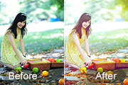 Photoshop给初夏外景美女加上清爽的阳光色