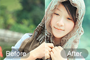 Photoshop给外景美女美化面部并增加糖水