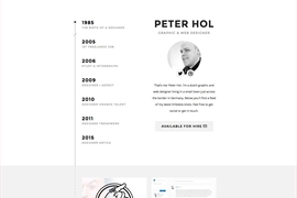 来自Peter Hol的时间轴页面效果设计 文字如何排版