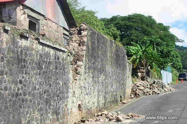 PS制作墙壁上的文字