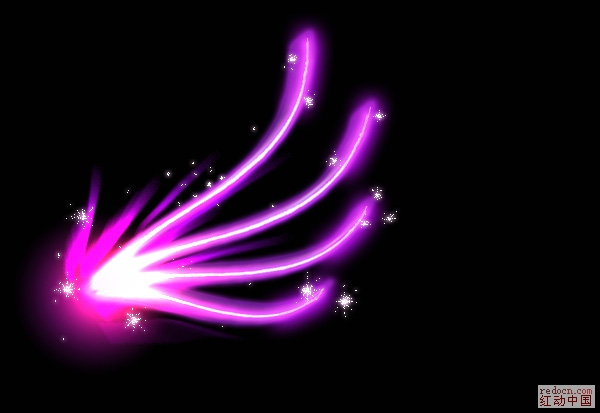 Photoshop打造梦幻的紫色光束翅膀