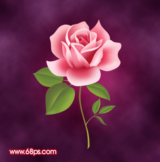Photoshop制作一朵粉红色的卡通玫瑰花