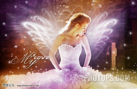 Photoshop打造梦幻的蝴蝶仙子