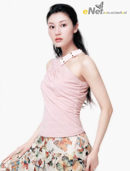Photoshop把人物转成淡彩水墨画效果