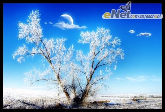 Photoshop打造梦幻的月色雪景