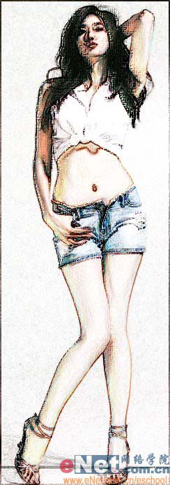 PS利用人物素材制作插画效果